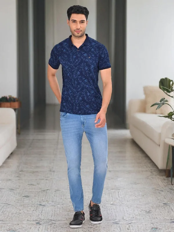 Men's modern casual wear polo shirt-Men Printed Polo T-Shirt