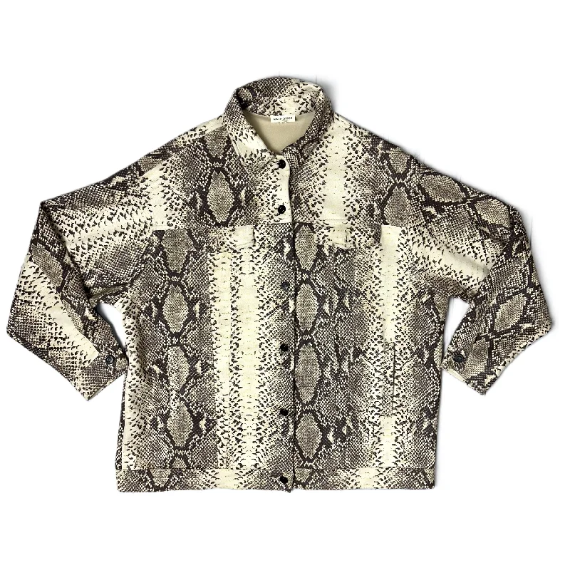 Men's adventure-ready raincoat-Jacket Shirt By Main Strip In Snakeskin Print, Size: M