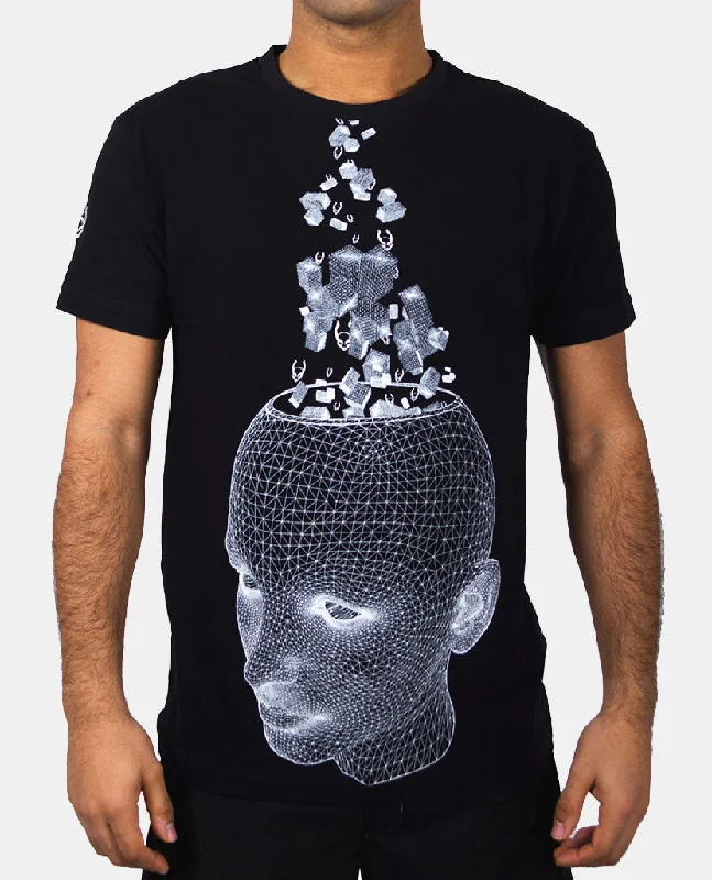 Men's bold graphic t-shirt-MENS WIREFRAME HEAD T-SHIRT