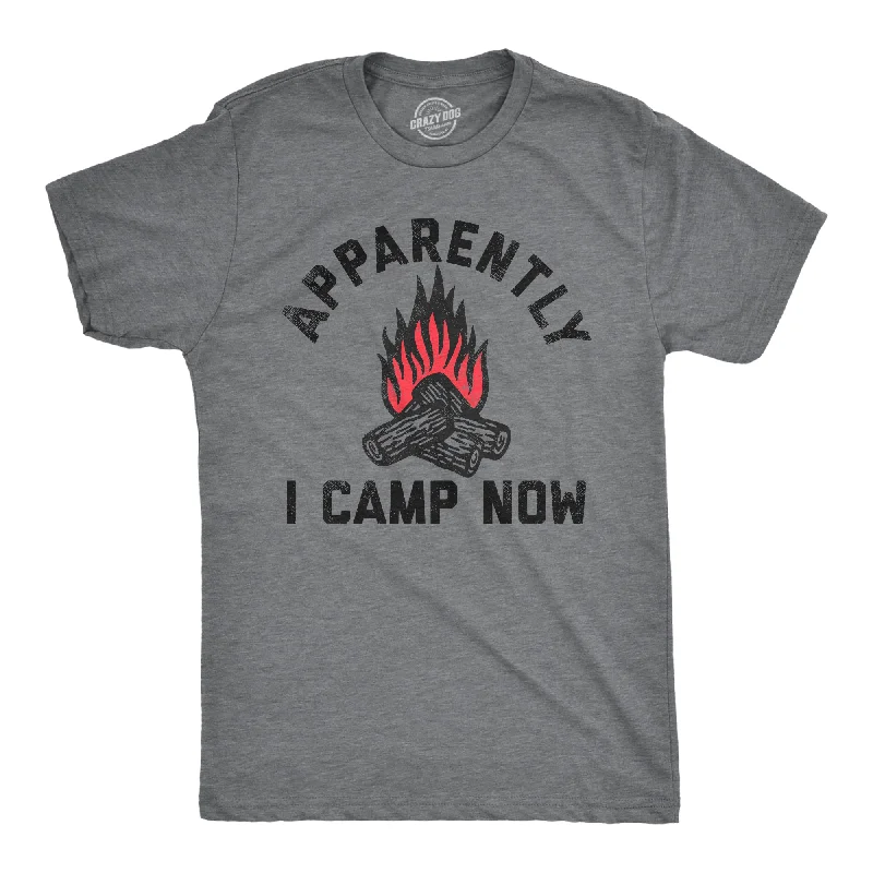 Men's heavyweight t-shirt-Apparently I Camp Now Men's T Shirt