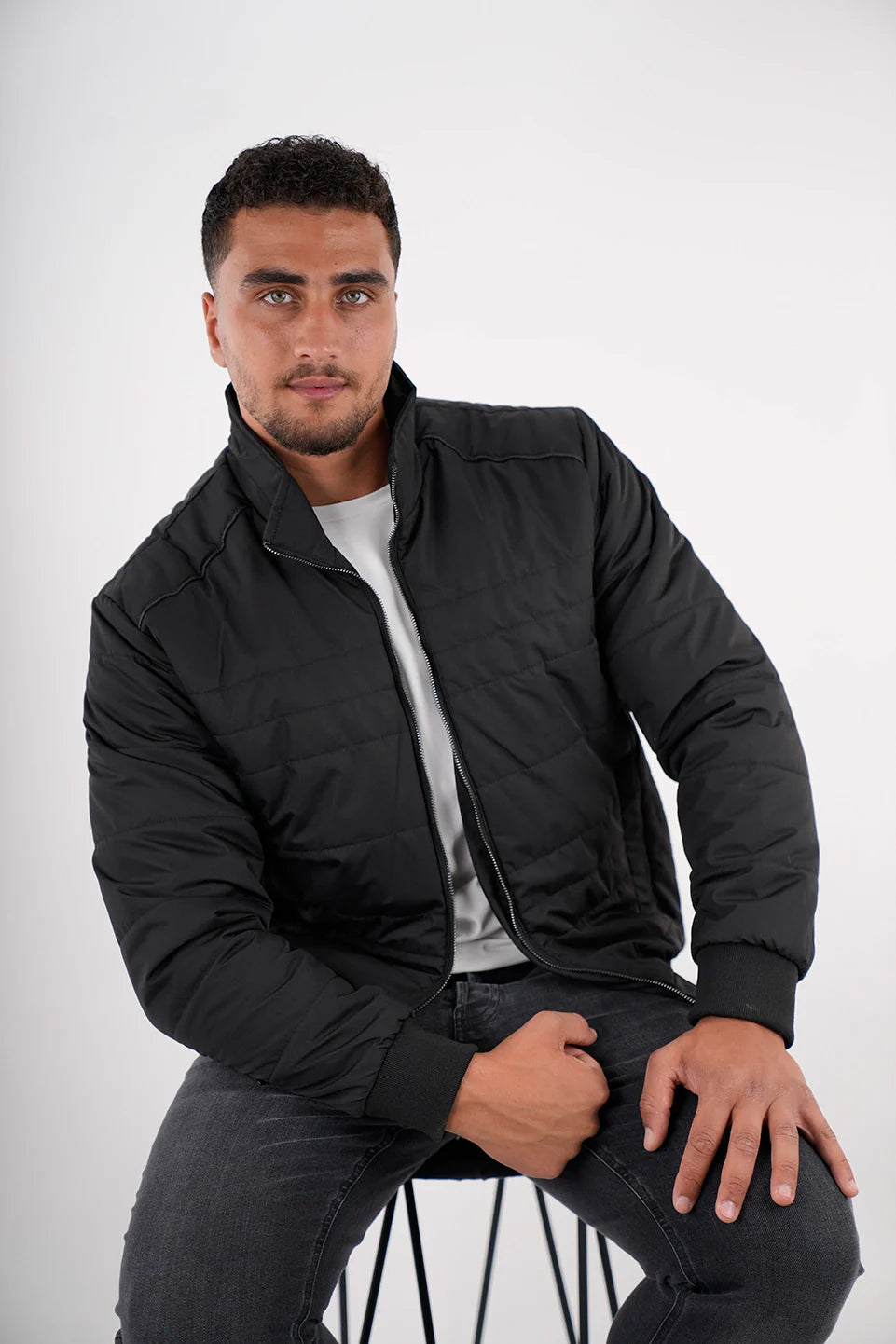 Men's pre-shrunk denim jacket-Black Jackets With Black Code