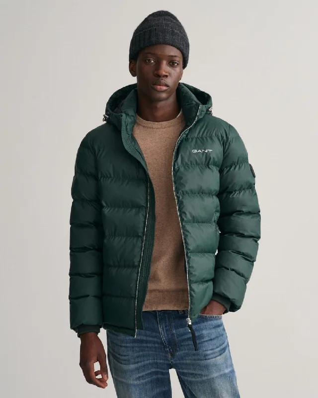 Men's comfortable field jacket-GANT - Active Cloud Puffer Jacket - Tartan Green