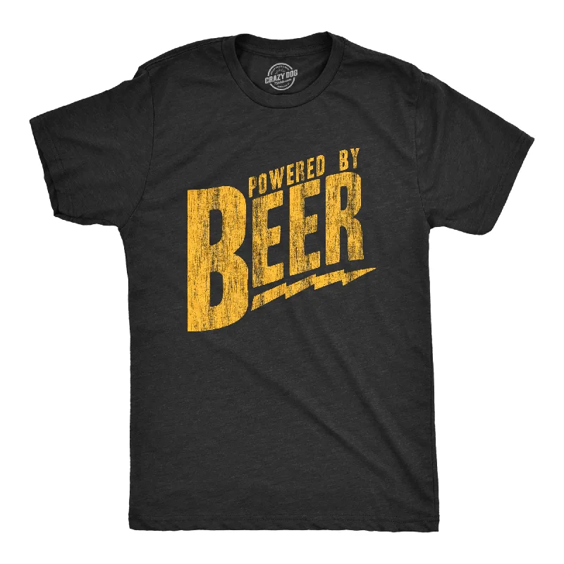 Men's bold graphic t-shirt-Powered By Beer Men's T Shirt