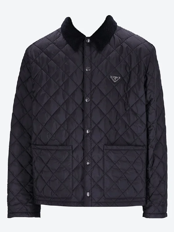 Men's breathable leather jacket-Re-Nylon quilted jacket