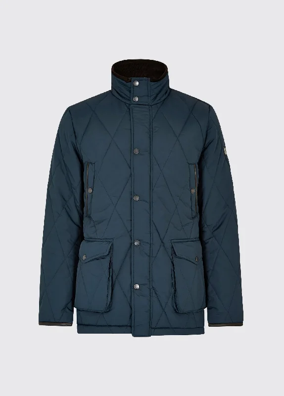 Men's weather-resistant trench coat-Farmley Men’s Quilted Jacket - Navy