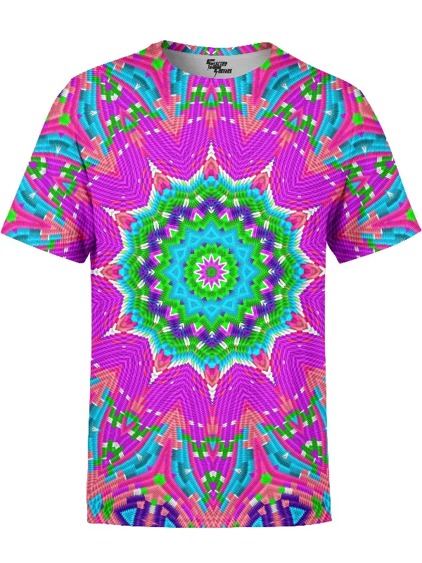 Men's comfy lounge t-shirt-Colorful Blocks Mandala Unisex Shirt