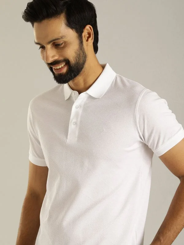 Men's relaxed fit office wear polo shirt-Men Solid Polo T-Shirt