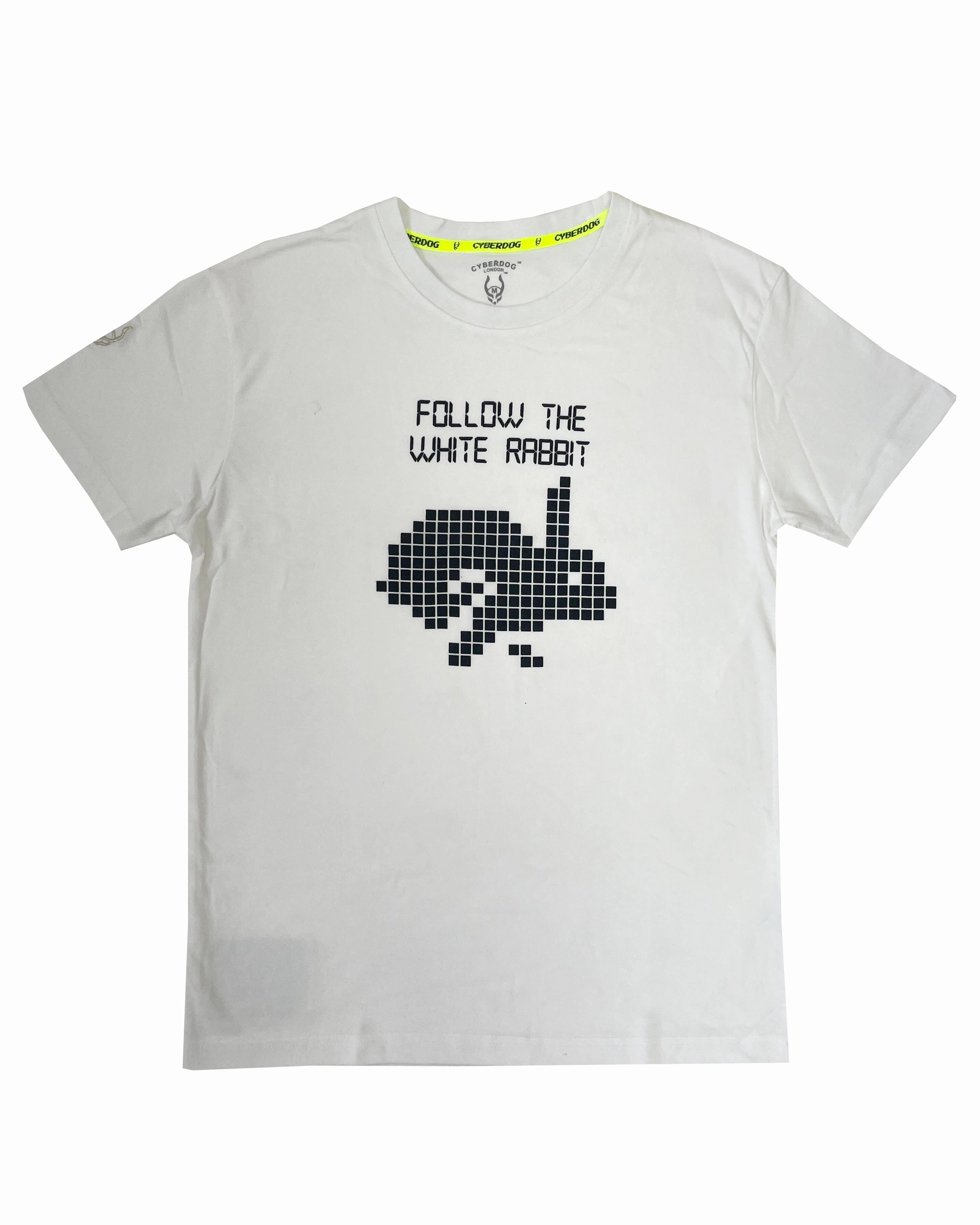 Men's casual wear t-shirt-MENS WHITE RABBIT T-SHIRT