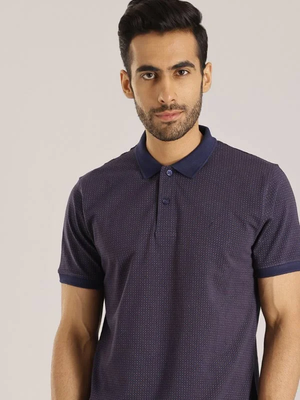 Men's functional travel wear polo shirt-Men Printed Polo T-Shirt