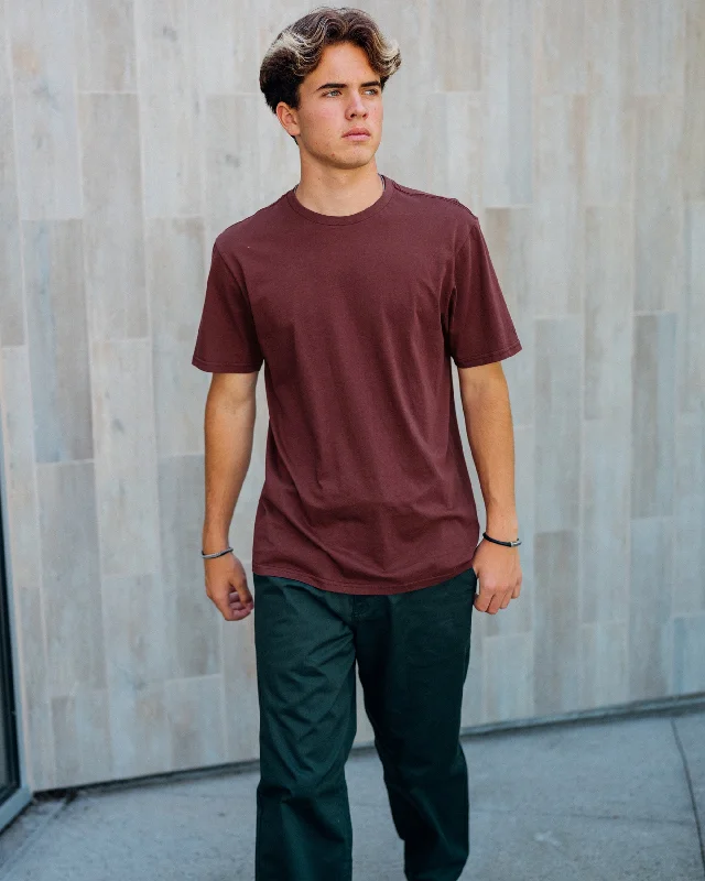 Men's comfy lounge t-shirt-Solid Short Sleeve Tee - Merlot