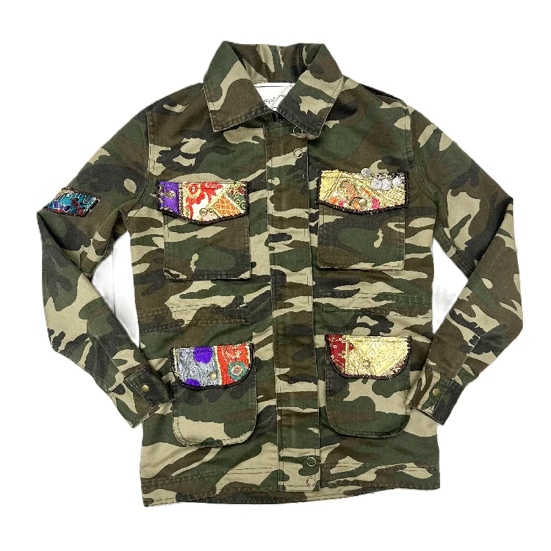 Men's quick-dry field jacket-Jacket Utility By Beautiful Stories In Camouflage Print, Size: Xs