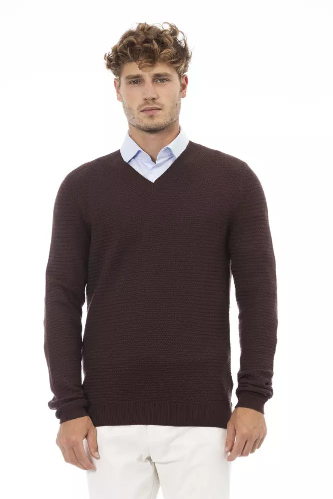 Men's smart casual knit-Alpha Studio  Merino Wool Men's Sweater