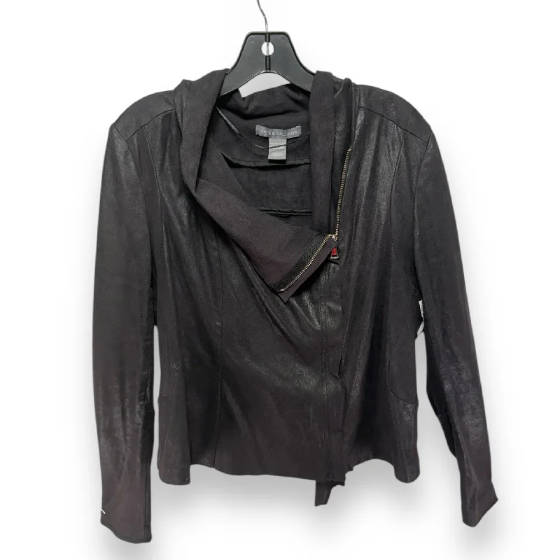 Men's versatile leather jacket-Jacket Moto By Kate & Mallory In Black, Size: L