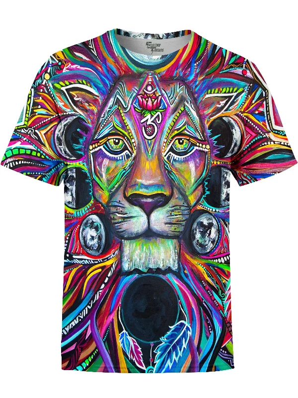 Men's sport-inspired t-shirt-Lunar Lion Unisex Crew