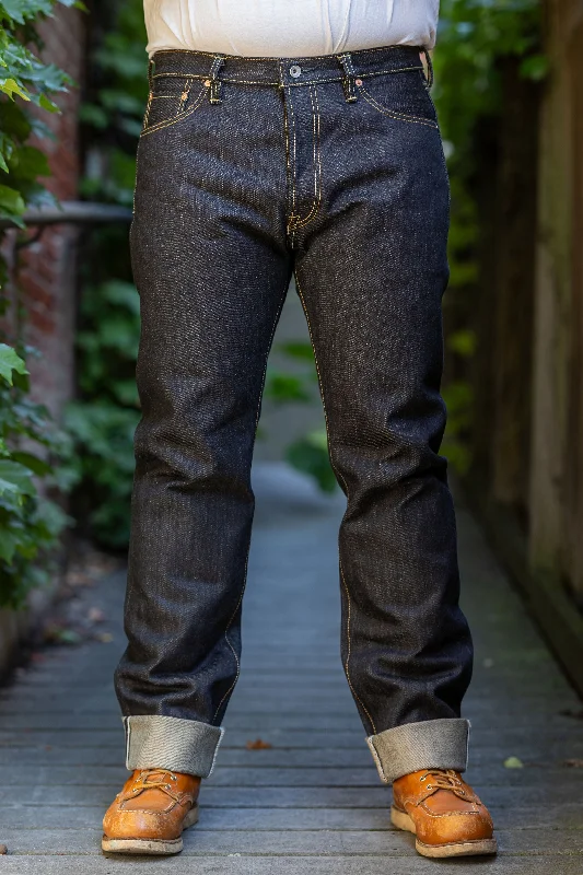 Men's relaxed fit gym pants-Iron Heart IH-888-XHS 25oz Selvedge Denim Medium/High Rise Tapered Cut Jeans - Indigo