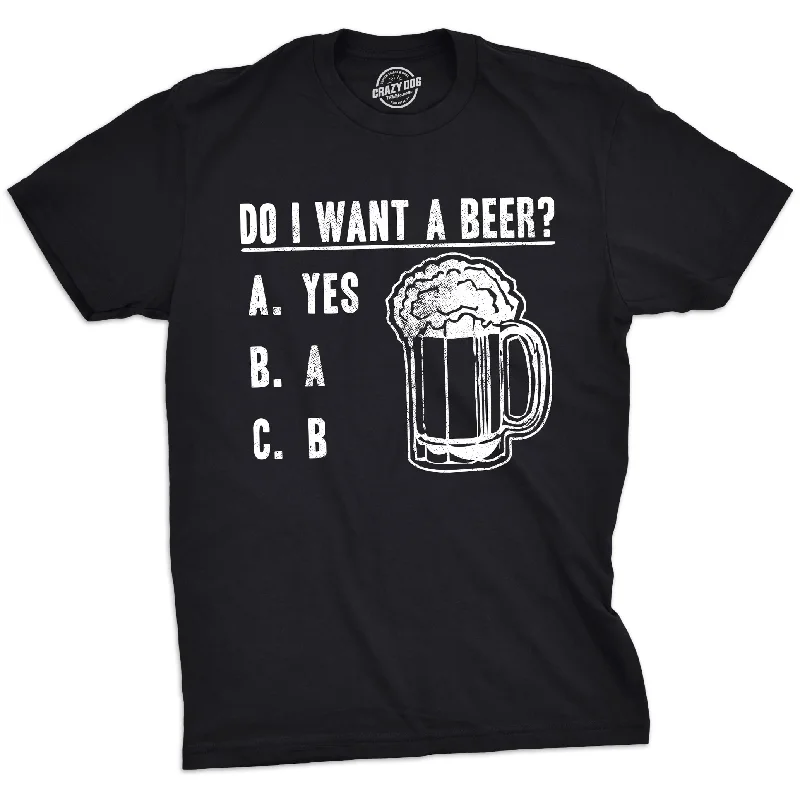 Men's heavyweight t-shirt-Do I Want A Beer Men's T Shirt