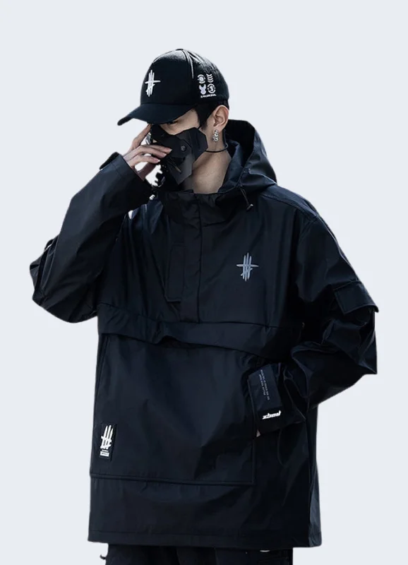 Men's quick-dry field jacket-Black Techwear Windbreaker