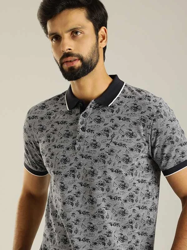 Men's sporty office polo shirt-Men Printed Polo T-Shirt