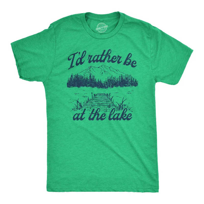 Men's athletic fit t-shirt-Id Rather Be At The Lake Men's T Shirt