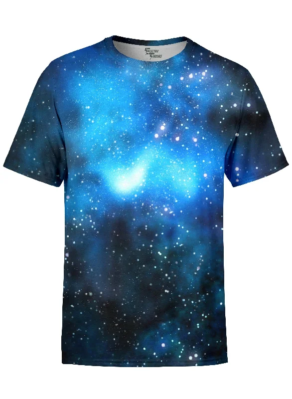 Men's lightweight active t-shirt-Blue Galaxy Unisex Crew