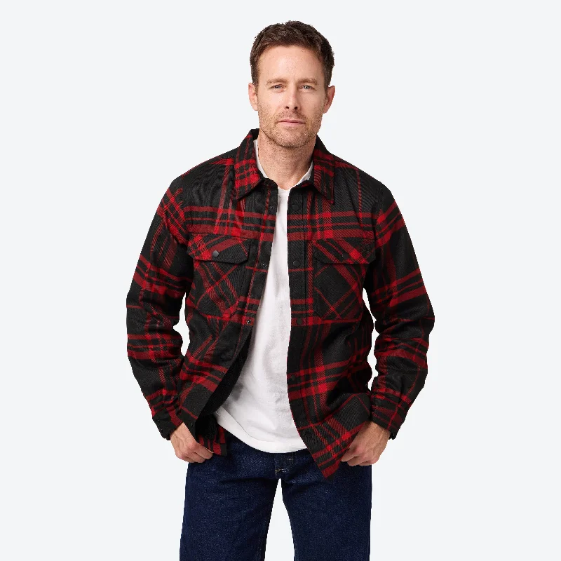 Men's summer puffer jacket-Heated Flannel Jacket Men's