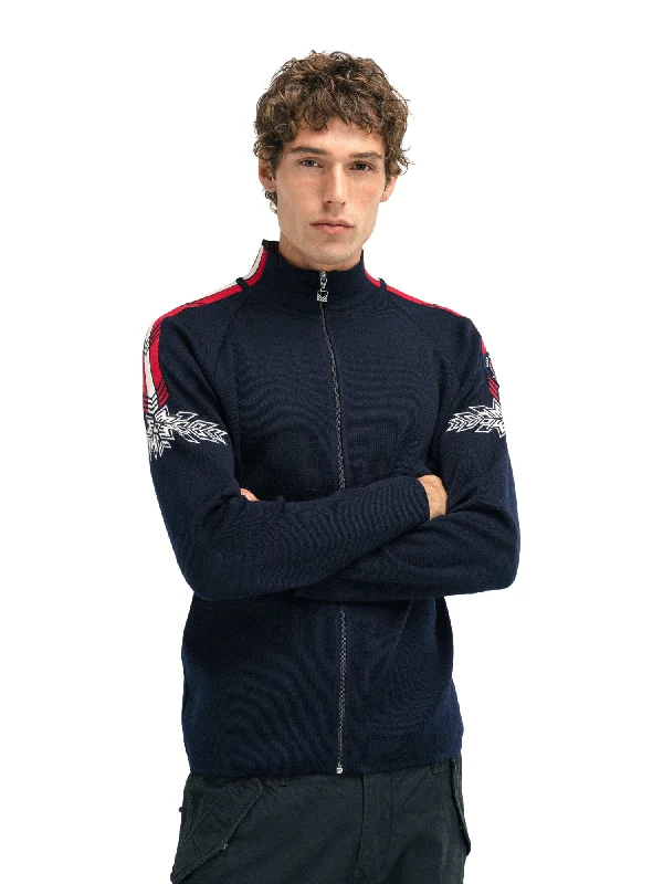 Men's angora sweater-Dale of Norway - Spirit Men's Jacket - Navy