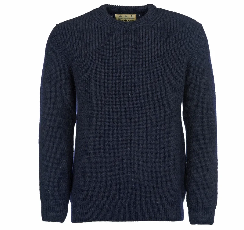 Men's thermal knit-Barbour Blue New Tyne Sweater