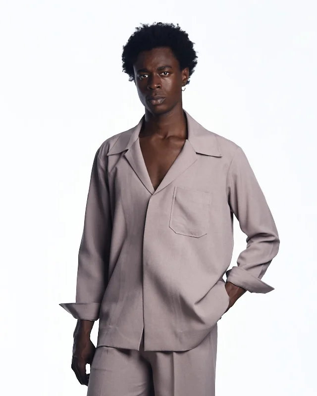 Men's sporty field jacket-AJABENG Nkansah Cotton-Blend Lapel Jacket