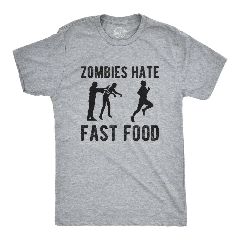 Men's heavyweight t-shirt-Zombies Hate Fast Food Men's T Shirt