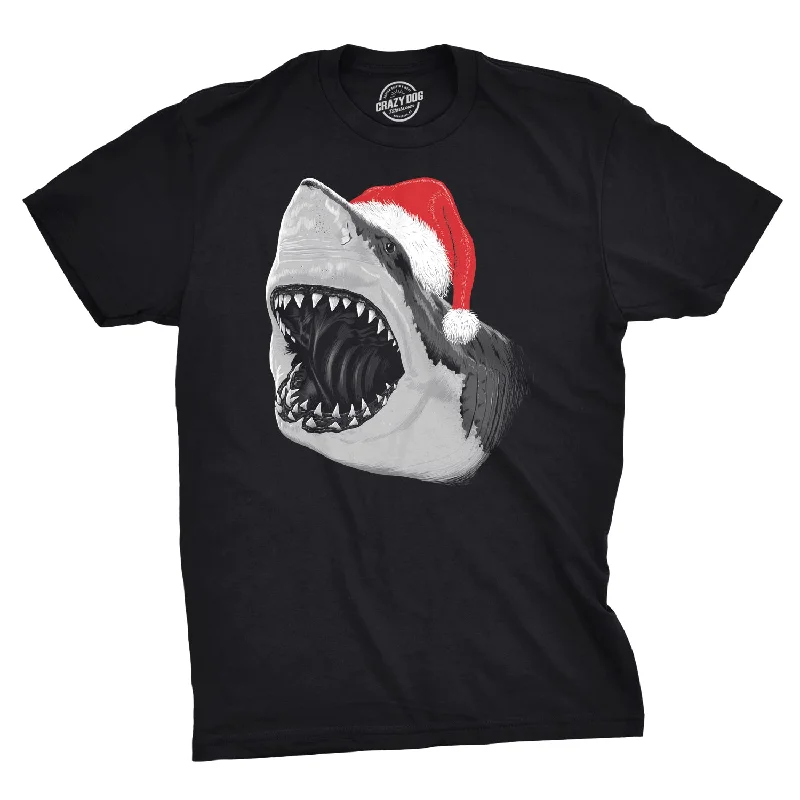 Men's tech-fabric t-shirt-Santa Jaws Men's T Shirt