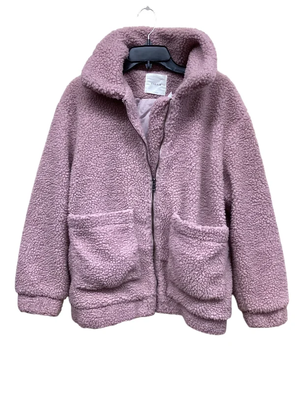 Men's sporty bomber jacket-Jacket Faux Fur & Sherpa By Elodie In Pink, Size: L