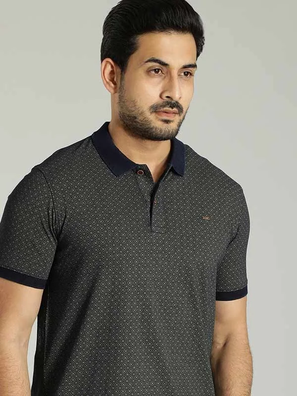 Men's weather-resistant casual wear polo shirt-Men Printed Polo T-Shirt