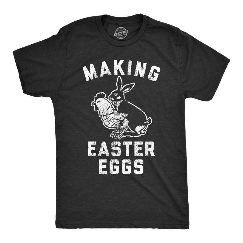 Men's relaxed fit casual t-shirt-Making Easter Eggs Men's T Shirt