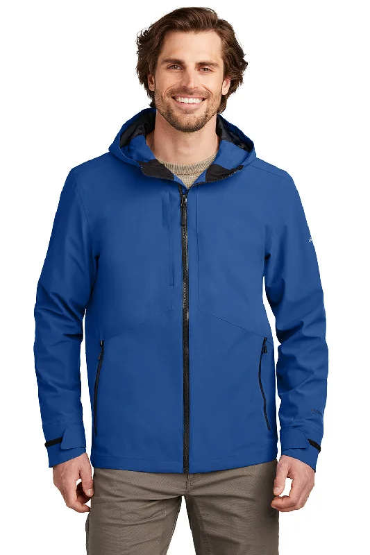 Men's relaxed fit utility coat-Eddie Bauer Mens WeatherEdge Plus Waterproof Full Zip Hooded Jacket - Cobalt Blue