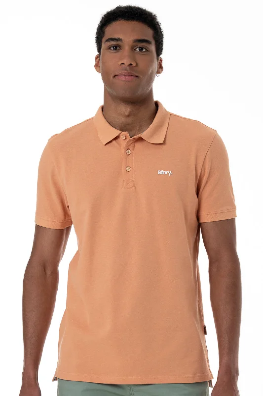 Men's sport-inspired t-shirt-Branded Golfer _ 152389 _ Peach