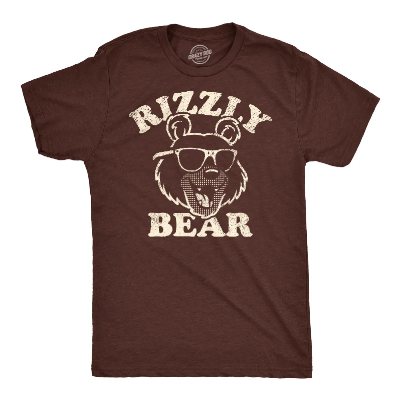 Men's nature-inspired graphic t-shirt-Rizzly Bear Men's T Shirt