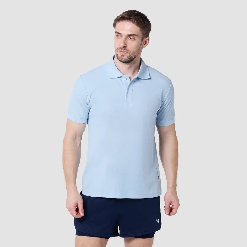 Men's nature-inspired graphic t-shirt-Core Over Achiever Polo - Skyway