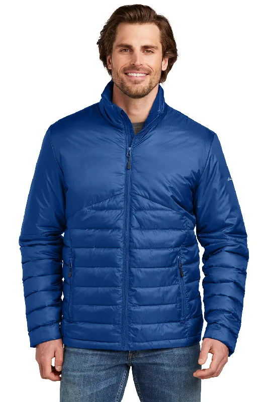 Men's breathable puffer jacket-Eddie Bauer Mens Water Resistant Quilted Full Zip Jacket - Cobalt Blue