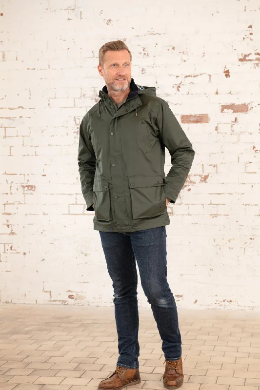 Men's pre-washed softshell jacket-Oxford Raincoat - Hunter Green