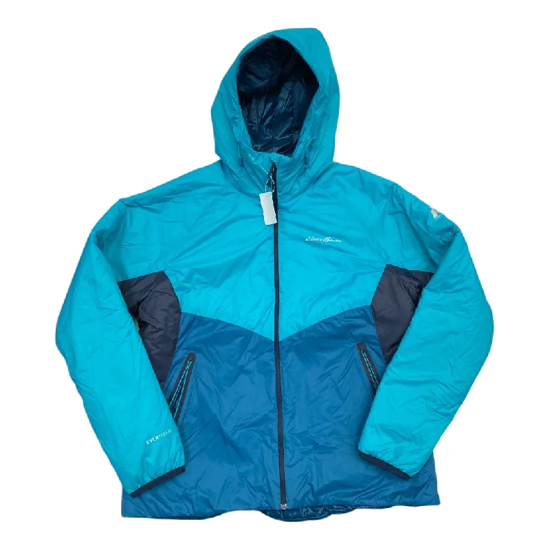 Men's sporty rain jacket-Jacket Puffer & Quilted By Eddie Bauer In Blue, Size: L