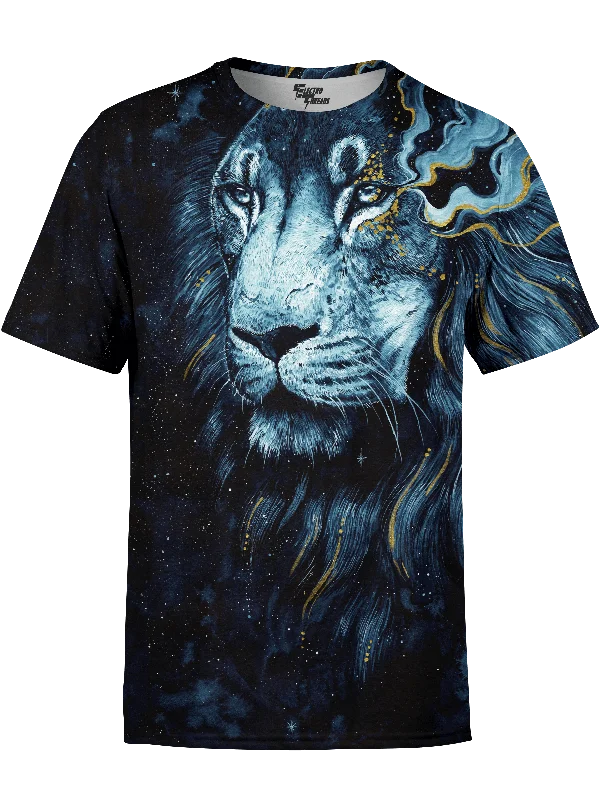 Men's minimalist design t-shirt-In The Darkness Lion Unisex Shirt