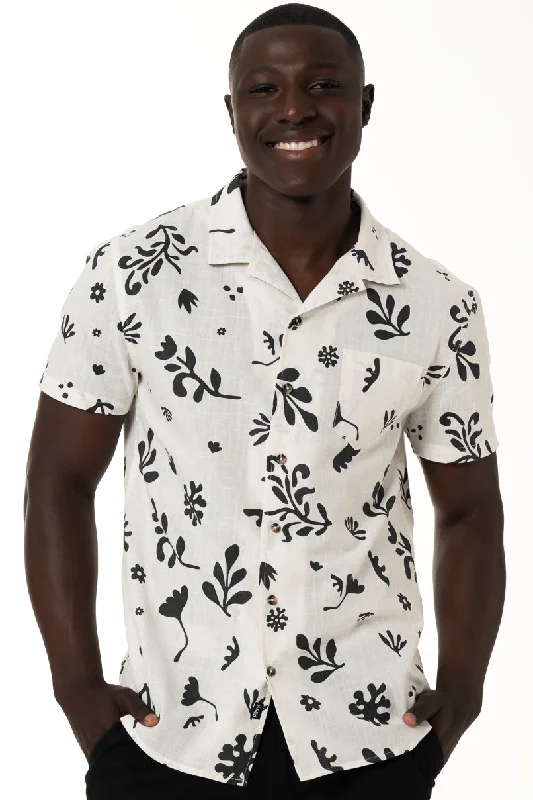 Men's athletic fit t-shirt-Floral Shirt _ 150426 _ White