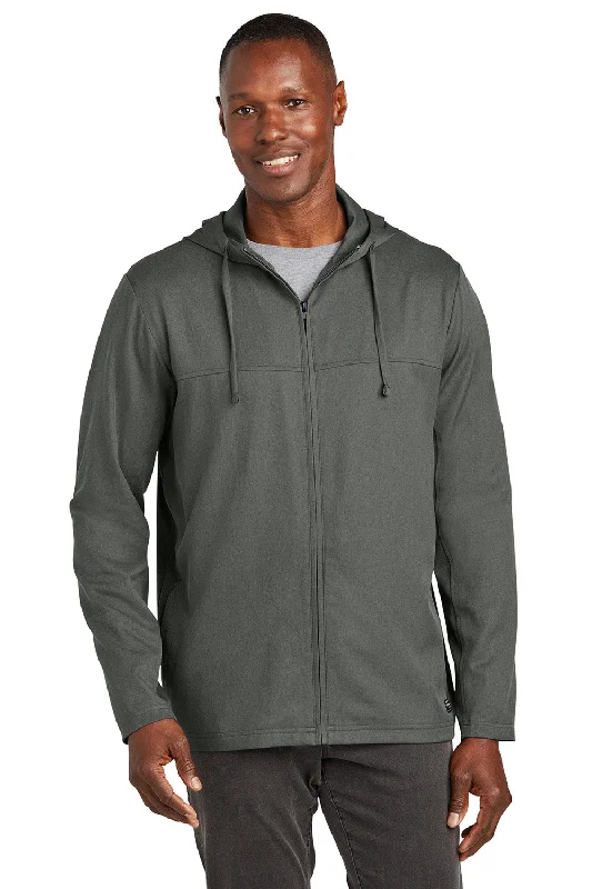 Men's performance field jacket-TravisMathew Mens Balboa Full Zip Hooded Jacket - Heather Dark Grey - New