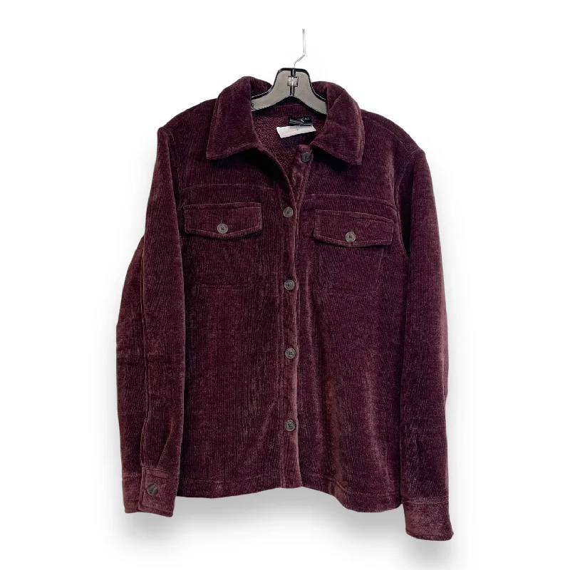 Men's tech-fabric fleece jacket-Jacket Shirt By Clothes Mentor In Maroon, Size: S