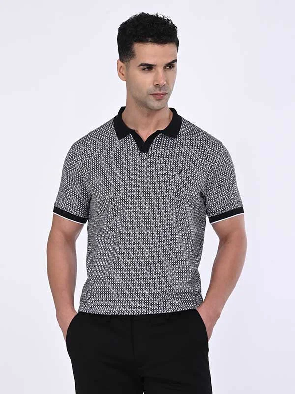 Men's summer casual wear polo shirt-Men Printed Polo T-Shirt