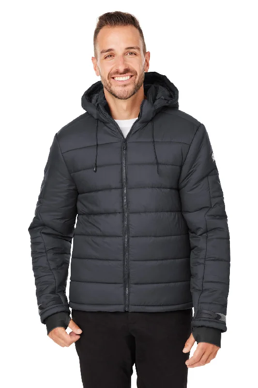 Men's fashion-forward raincoat-Spyder Mens Summit Challenger Full Zip Hooded Jacket - Black