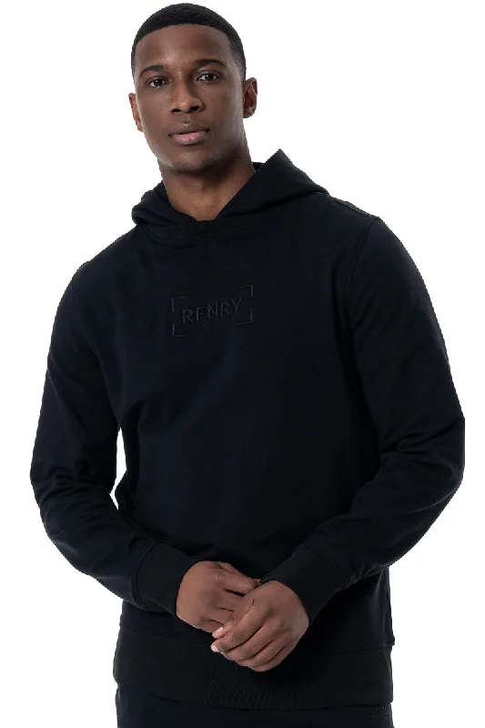 Men's relaxed fit casual t-shirt-Hoodie _ 156043 _ Black