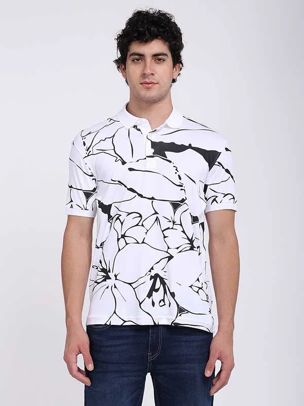 Men's non-iron casual polo shirt-Men Printed Polo T-Shirt