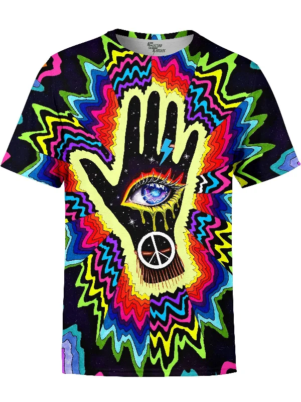 Men's lightweight active t-shirt-Hand of the Universe Unisex Crew