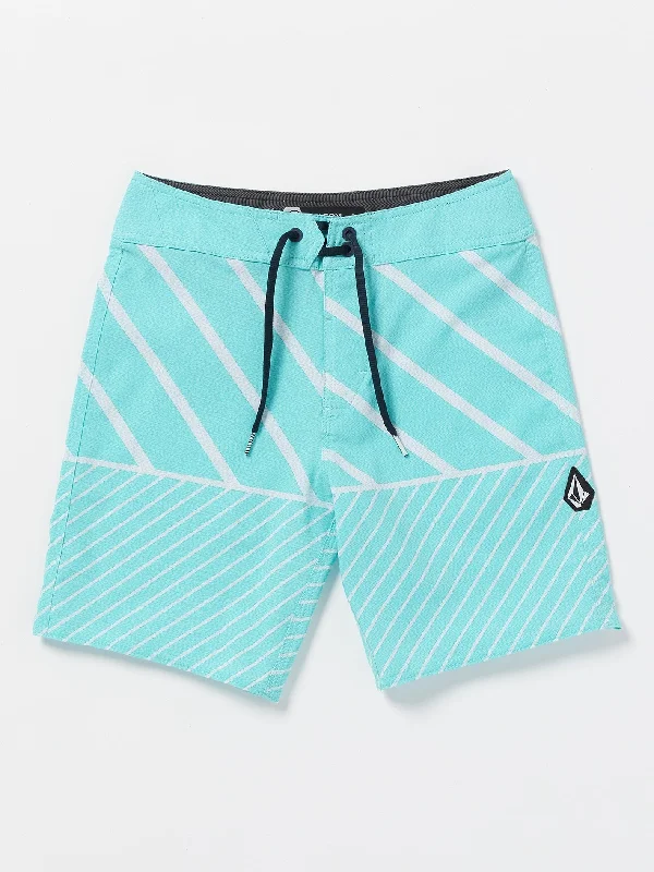 Men's modern workout shorts-Big Boys Quarta Static Boardshorts - Neon Blue